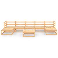 vidaXL 8 pcs conjunto lounge de jardim pinho maciço
