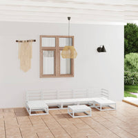 vidaXL 8 pcs conjunto lounge de jardim pinho maciço