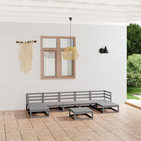 vidaXL 8 pcs conjunto lounge de jardim pinho maciço