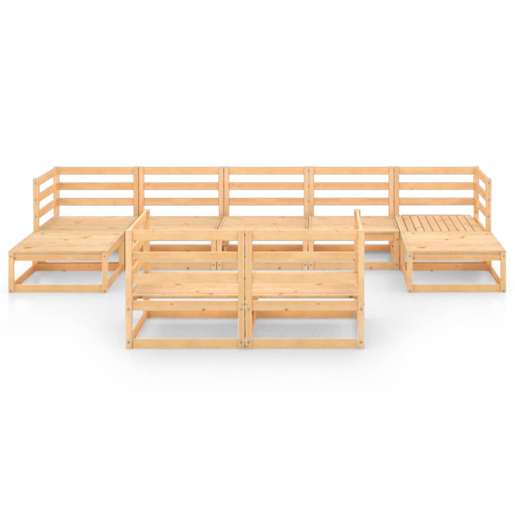 vidaXL 9 pcs conjunto lounge de jardim pinho maciço
