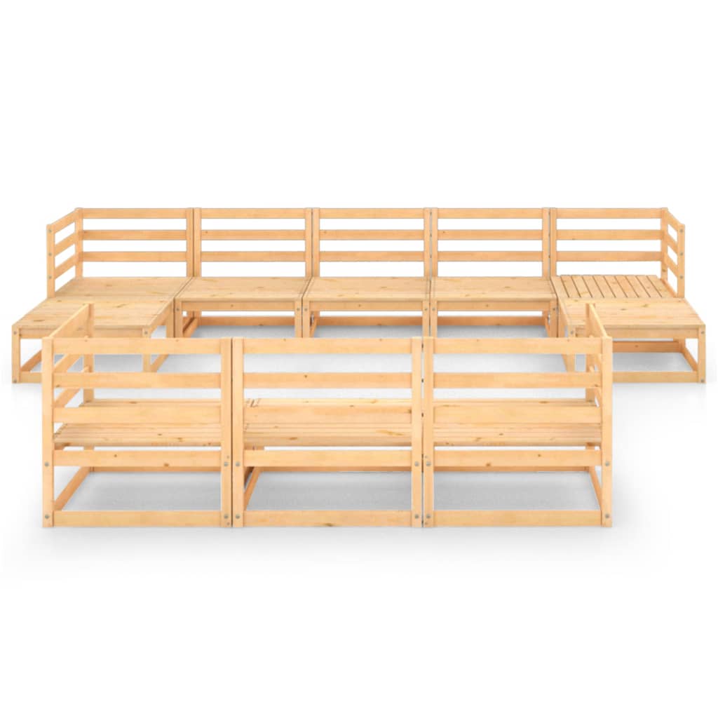 vidaXL 10 pcs conjunto lounge de jardim pinho maciço