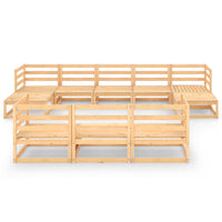 vidaXL 10 pcs conjunto lounge de jardim pinho maciço