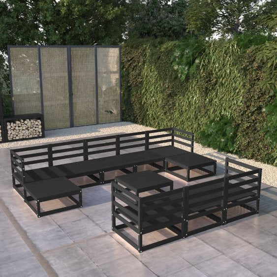vidaXL 11 pcs conjunto lounge de jardim pinho maciço