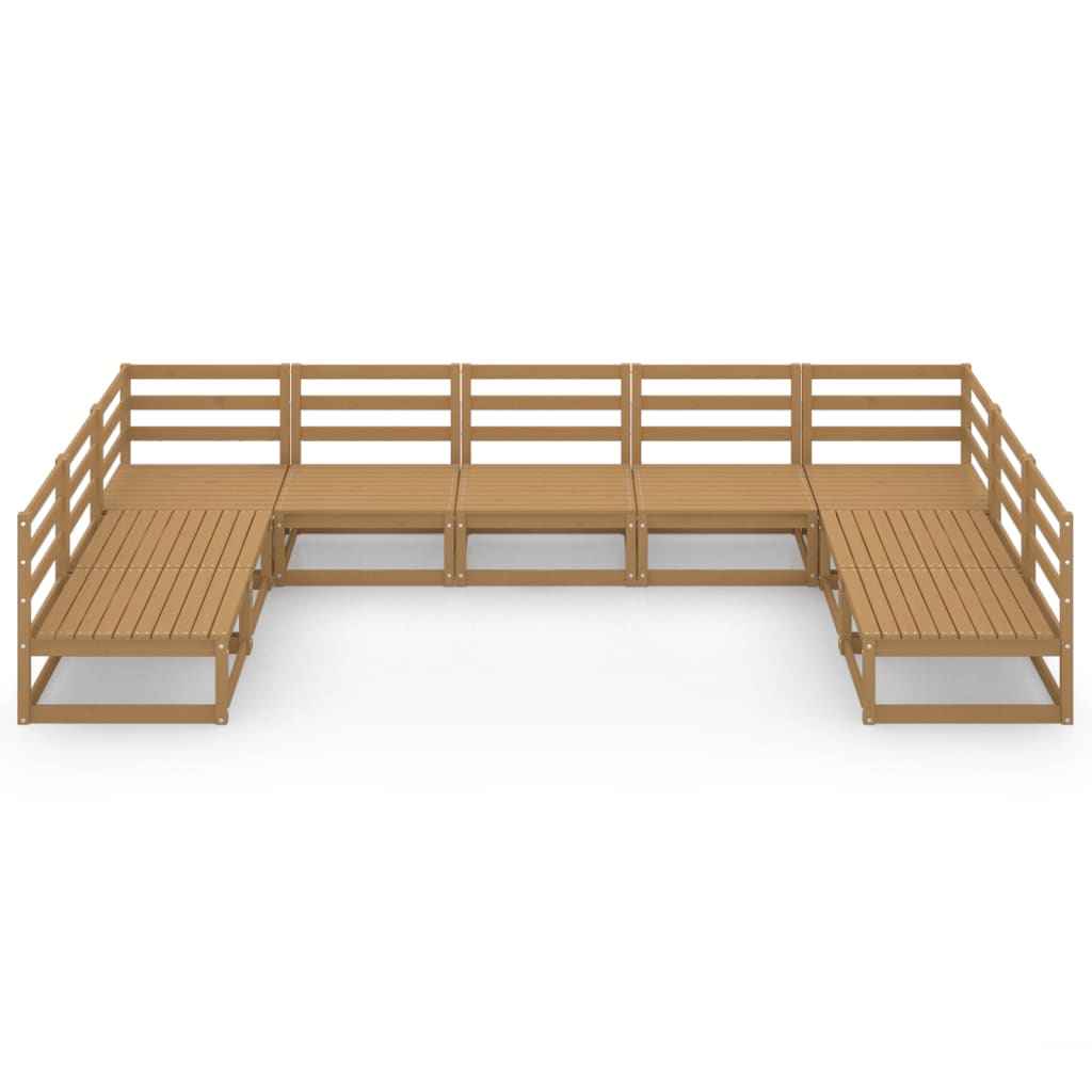 vidaXL 9 pcs conjunto lounge de jardim pinho maciço
