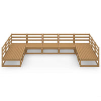 vidaXL 9 pcs conjunto lounge de jardim pinho maciço