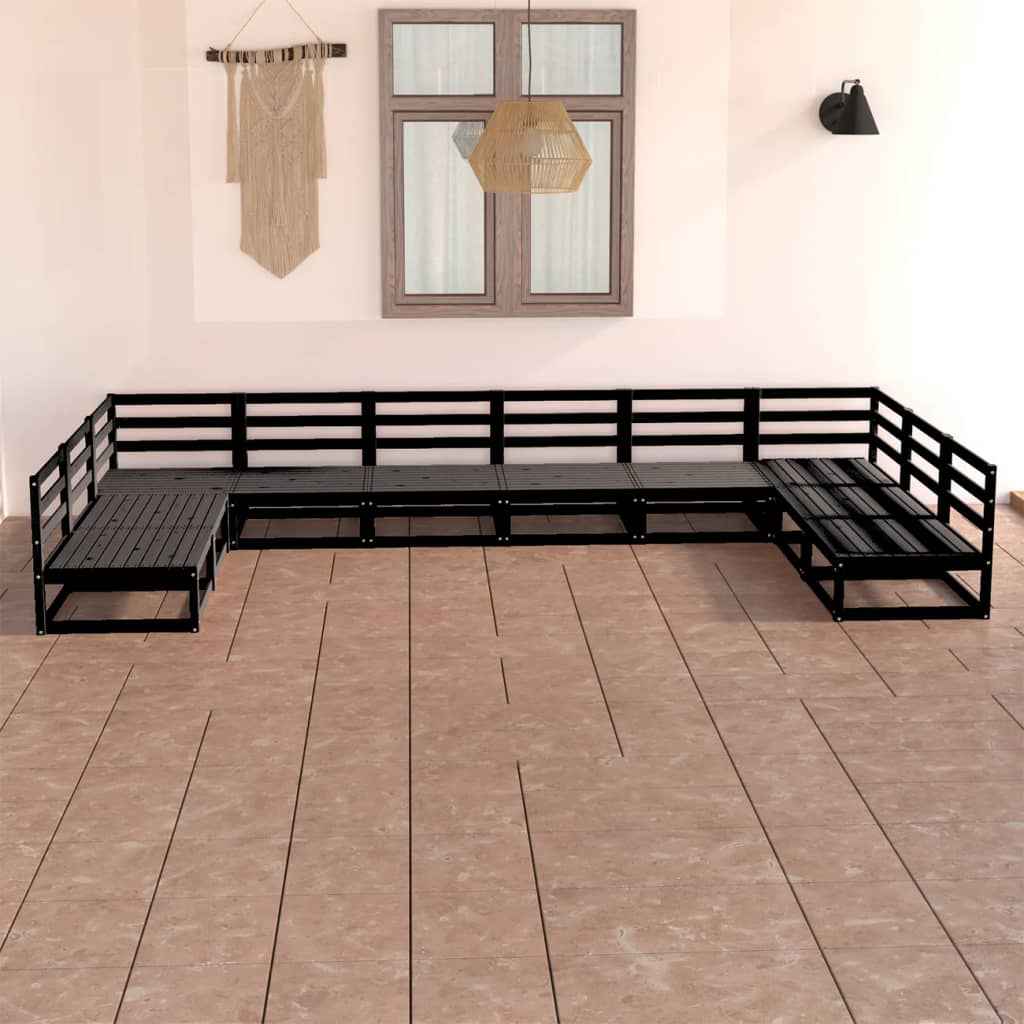 vidaXL 10 pcs conjunto lounge de jardim pinho maciço
