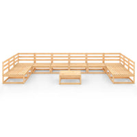 vidaXL 11 pcs conjunto lounge de jardim pinho maciço