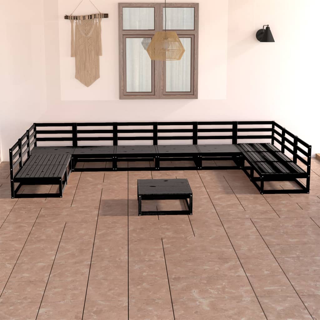 vidaXL 11 pcs conjunto lounge de jardim pinho maciço