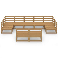 vidaXL 9 pcs conjunto lounge de jardim pinho maciço