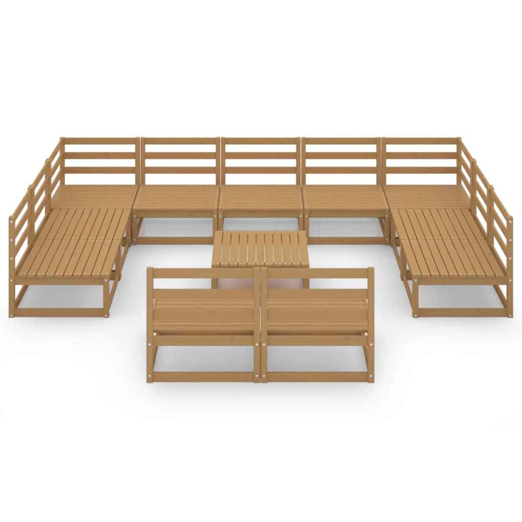 vidaXL 12 pcs conjunto lounge de jardim pinho maciço