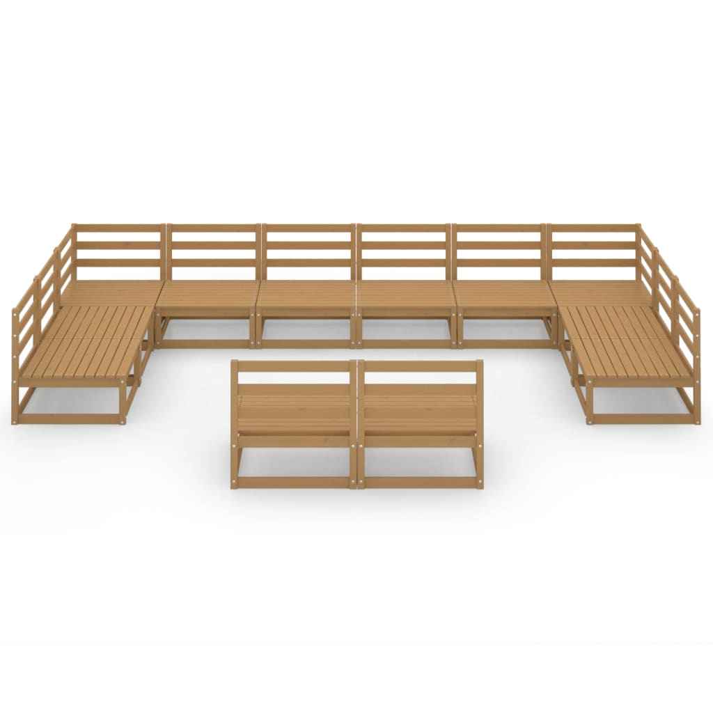 vidaXL 12 pcs conjunto lounge de jardim pinho maciço