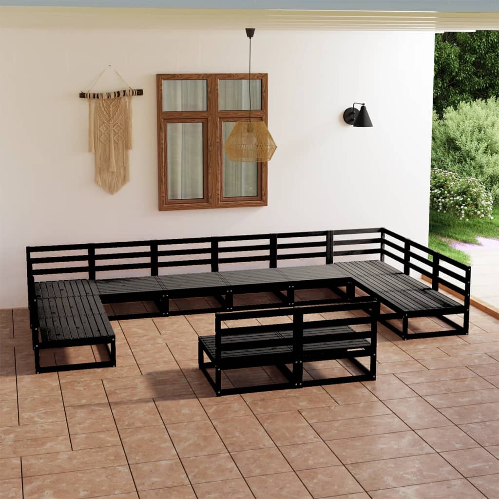 vidaXL 12 pcs conjunto lounge de jardim pinho maciço
