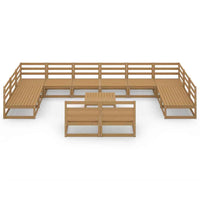 vidaXL 13 pcs conjunto lounge de jardim pinho maciço