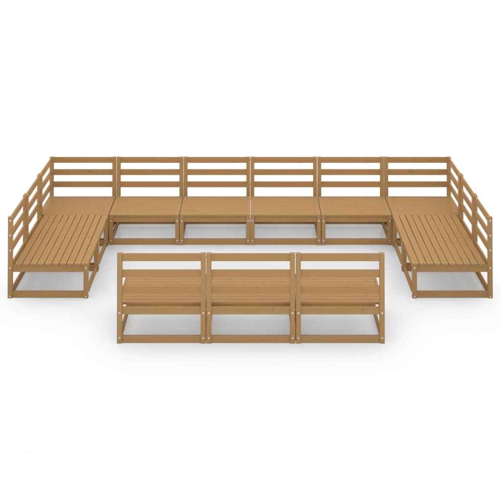 vidaXL 13 pcs conjunto lounge de jardim pinho maciço
