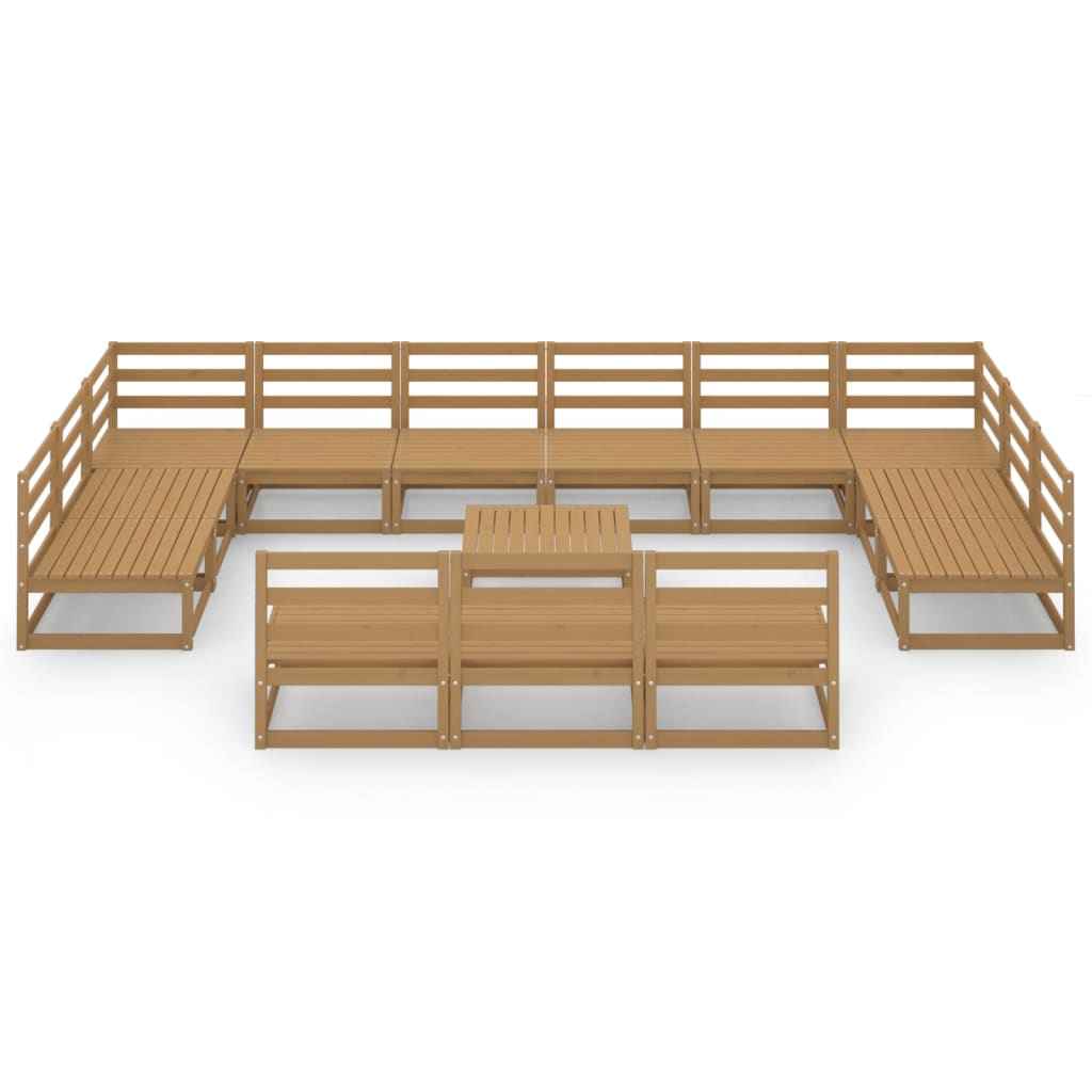 vidaXL 14 pcs conjunto lounge de jardim pinho maciço