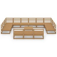 vidaXL 14 pcs conjunto lounge de jardim pinho maciço