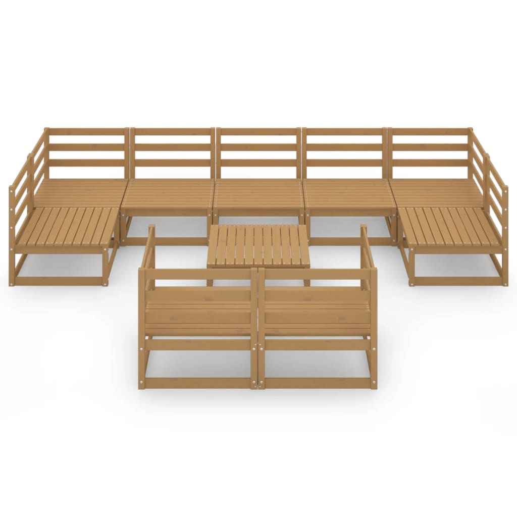 vidaXL 10 pcs conjunto lounge de jardim pinho maciço