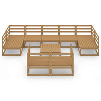 vidaXL 10 pcs conjunto lounge de jardim pinho maciço