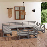 vidaXL 11 pcs conjunto lounge de jardim pinho maciço