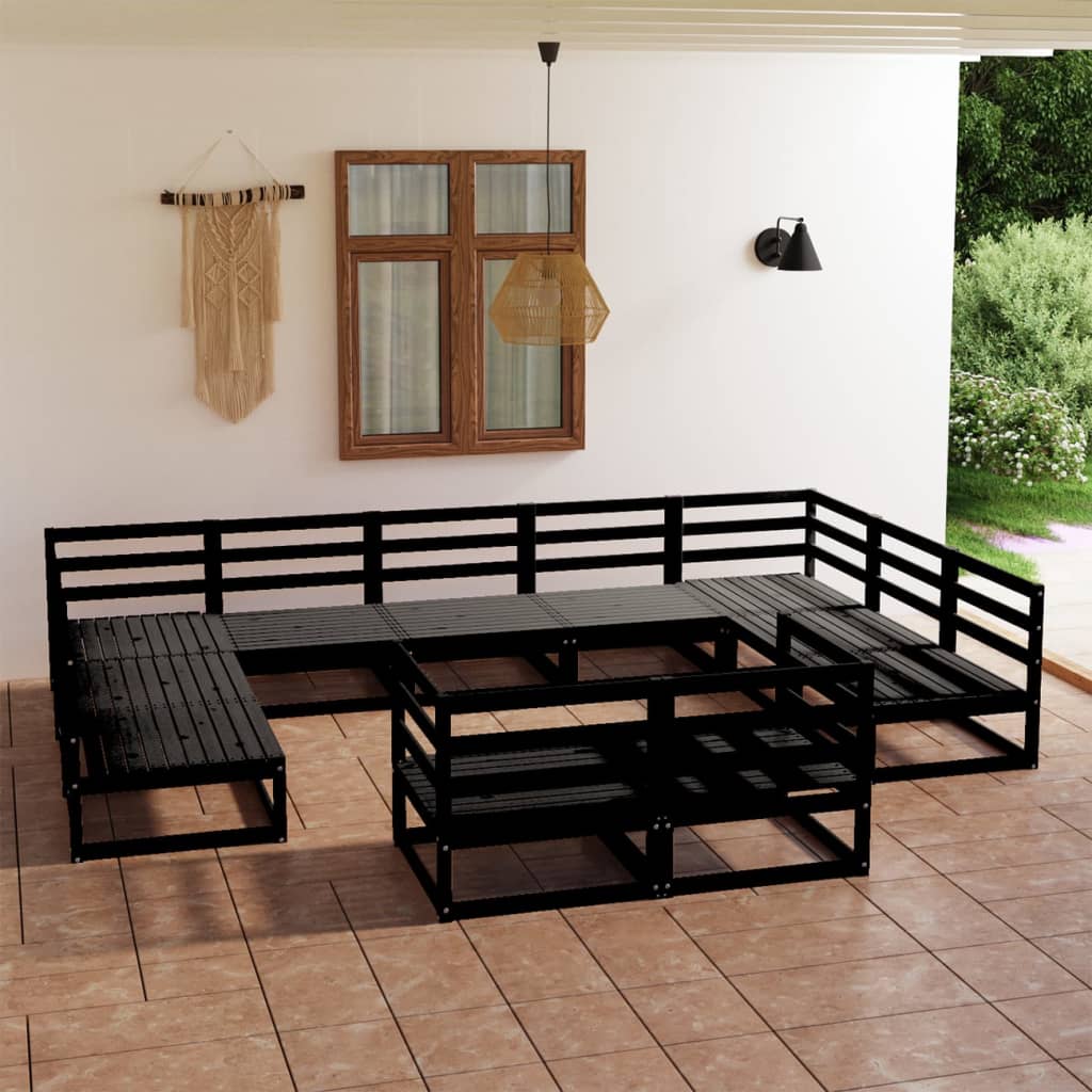 vidaXL 11 pcs conjunto lounge de jardim pinho maciço