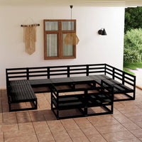 vidaXL 11 pcs conjunto lounge de jardim pinho maciço