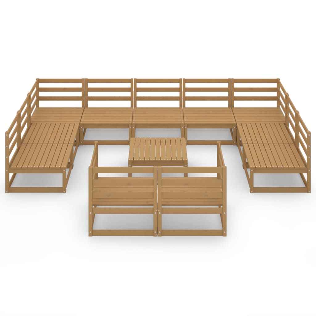 vidaXL 12 pcs conjunto lounge de jardim pinho maciço