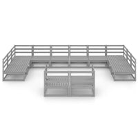 vidaXL 12 pcs conjunto lounge de jardim pinho maciço