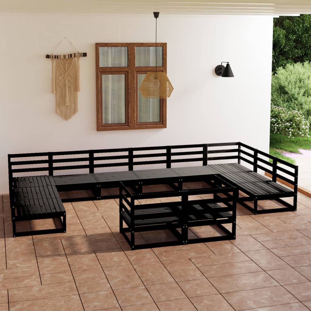 vidaXL 12 pcs conjunto lounge de jardim pinho maciço