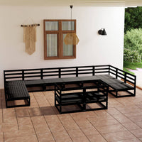 vidaXL 12 pcs conjunto lounge de jardim pinho maciço