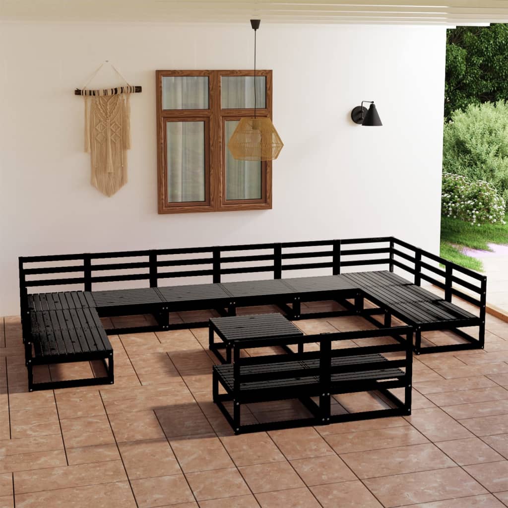vidaXL 13 pcs conjunto lounge de jardim pinho maciço