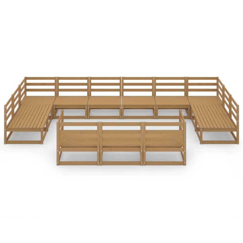 vidaXL 13 pcs conjunto lounge de jardim pinho maciço