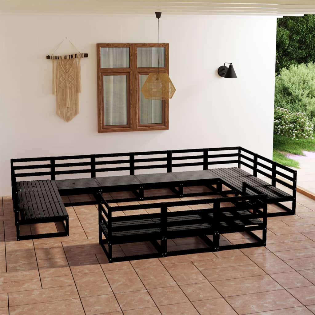 vidaXL 13 pcs conjunto lounge de jardim pinho maciço