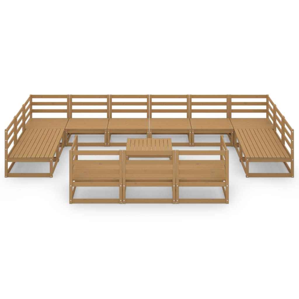 vidaXL 14 pcs conjunto lounge de jardim pinho maciço