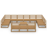 vidaXL 14 pcs conjunto lounge de jardim pinho maciço