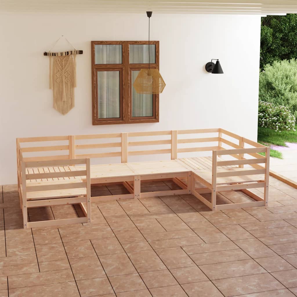 vidaXL 6 pcs conjunto lounge de jardim pinho maciço