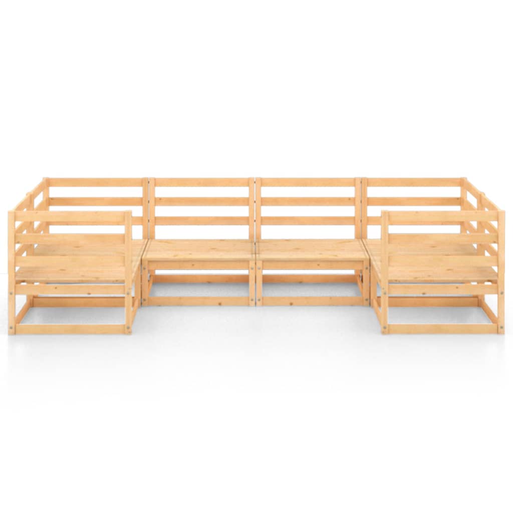 vidaXL 6 pcs conjunto lounge de jardim pinho maciço
