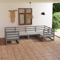 vidaXL 6 pcs conjunto lounge de jardim pinho maciço