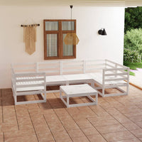 vidaXL 7 pcs conjunto lounge de jardim pinho maciço