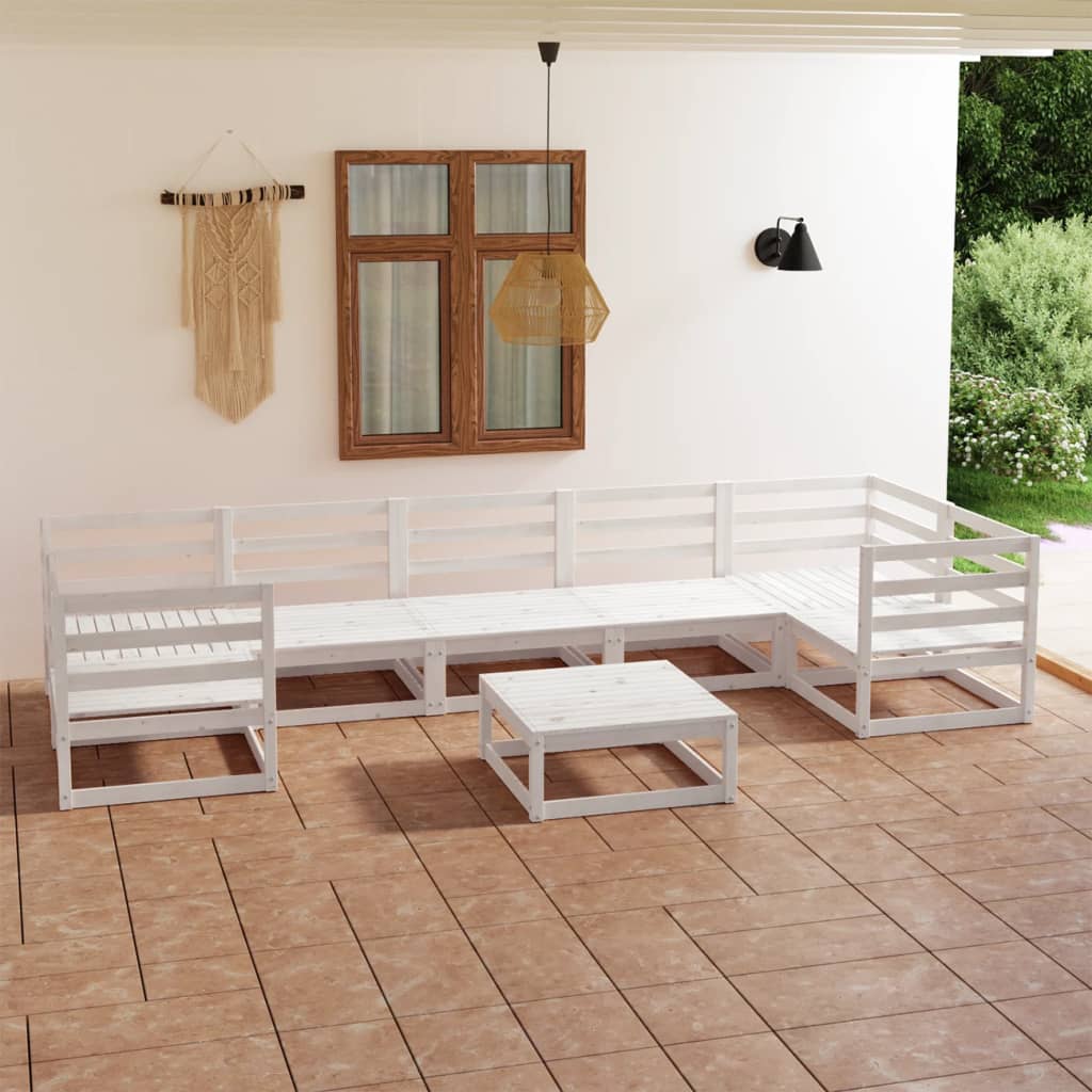 vidaXL 8 pcs conjunto lounge de jardim pinho maciço