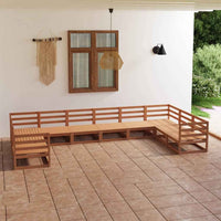 vidaXL 10 pcs conjunto lounge de jardim pinho maciço