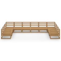 vidaXL 10 pcs conjunto lounge de jardim pinho maciço
