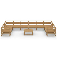 vidaXL 11 pcs conjunto lounge de jardim pinho maciço