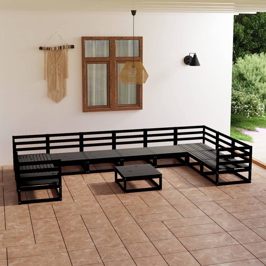 vidaXL 11 pcs conjunto lounge de jardim pinho maciço