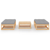 vidaXL 5 pcs conjunto lounge de jardim c/ almofadões pinho maciço