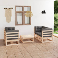 vidaXL 5 pcs conjunto lounge de jardim pinho maciço