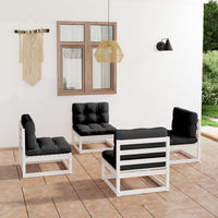 vidaXL 4 pcs conjunto lounge de jardim pinho maciço