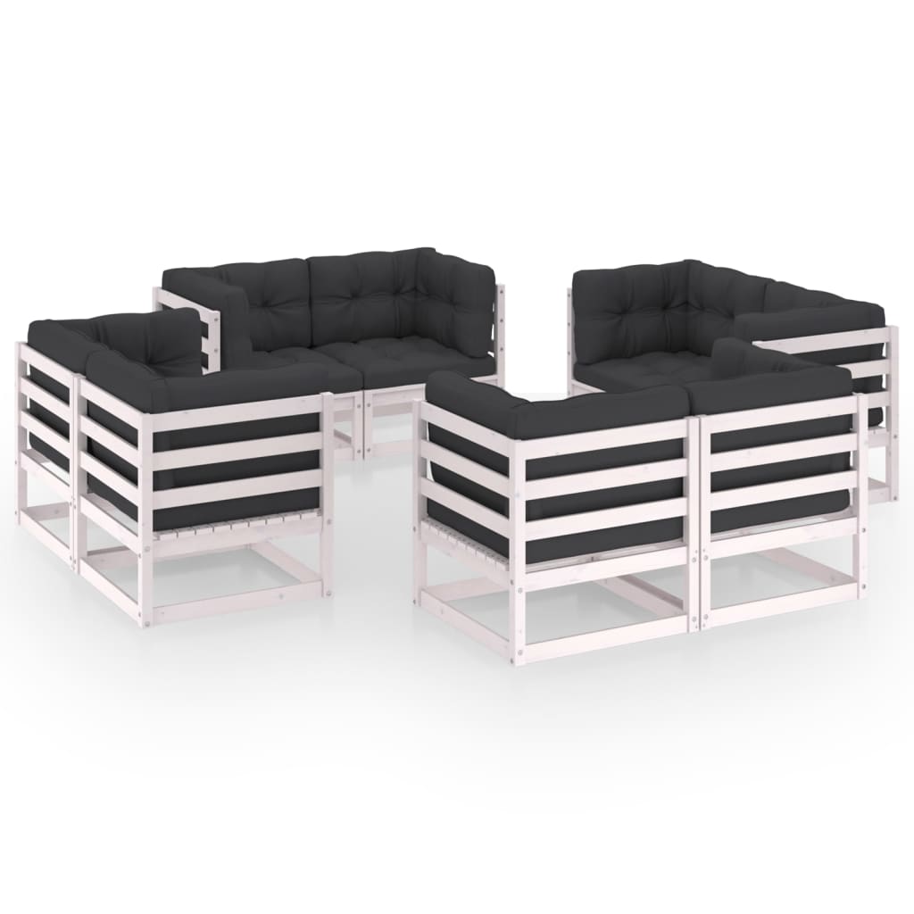 vidaXL 8 pcs conjunto lounge de jardim pinho maciço