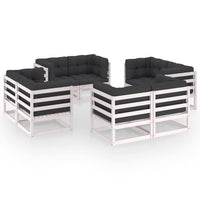 vidaXL 8 pcs conjunto lounge de jardim pinho maciço