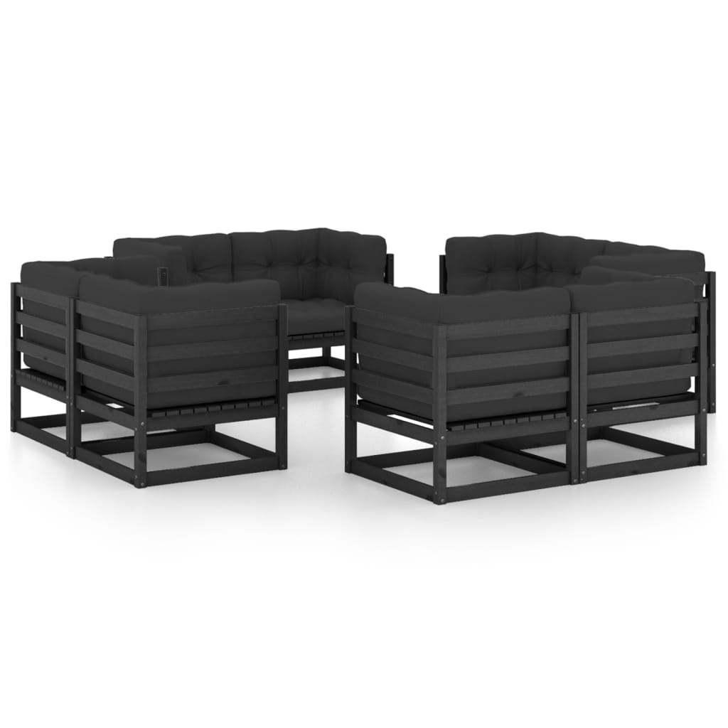 vidaXL 8 pcs conjunto lounge de jardim pinho maciço