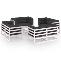 vidaXL 9 pcs conjunto lounge de jardim pinho maciço